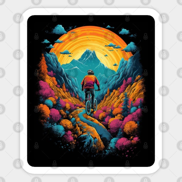 mountain biker Sticker by Sanzida Design